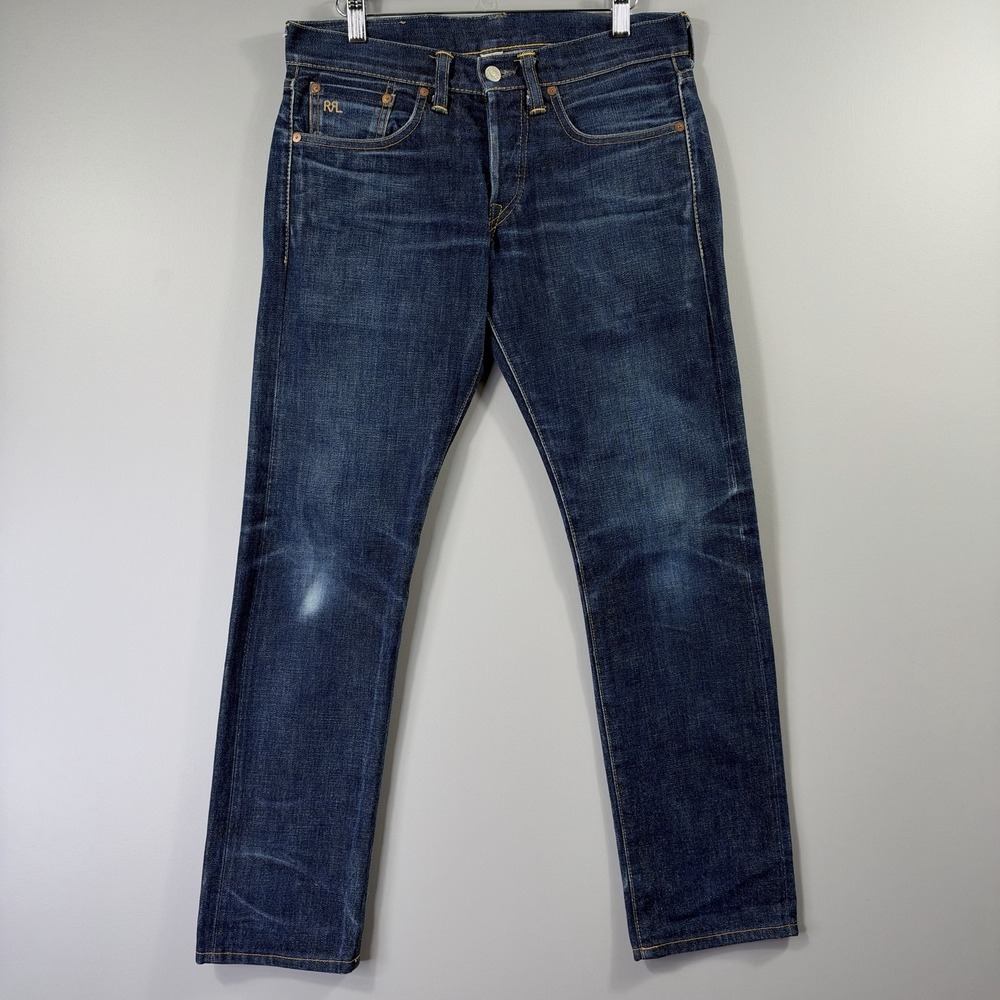 RRL Slim Fit Double RL Jeans Mens 28x30 Blue Selvedge Straight Denim Pants